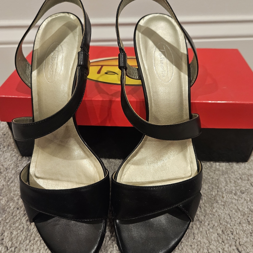 Talbots Black Strappy Heels